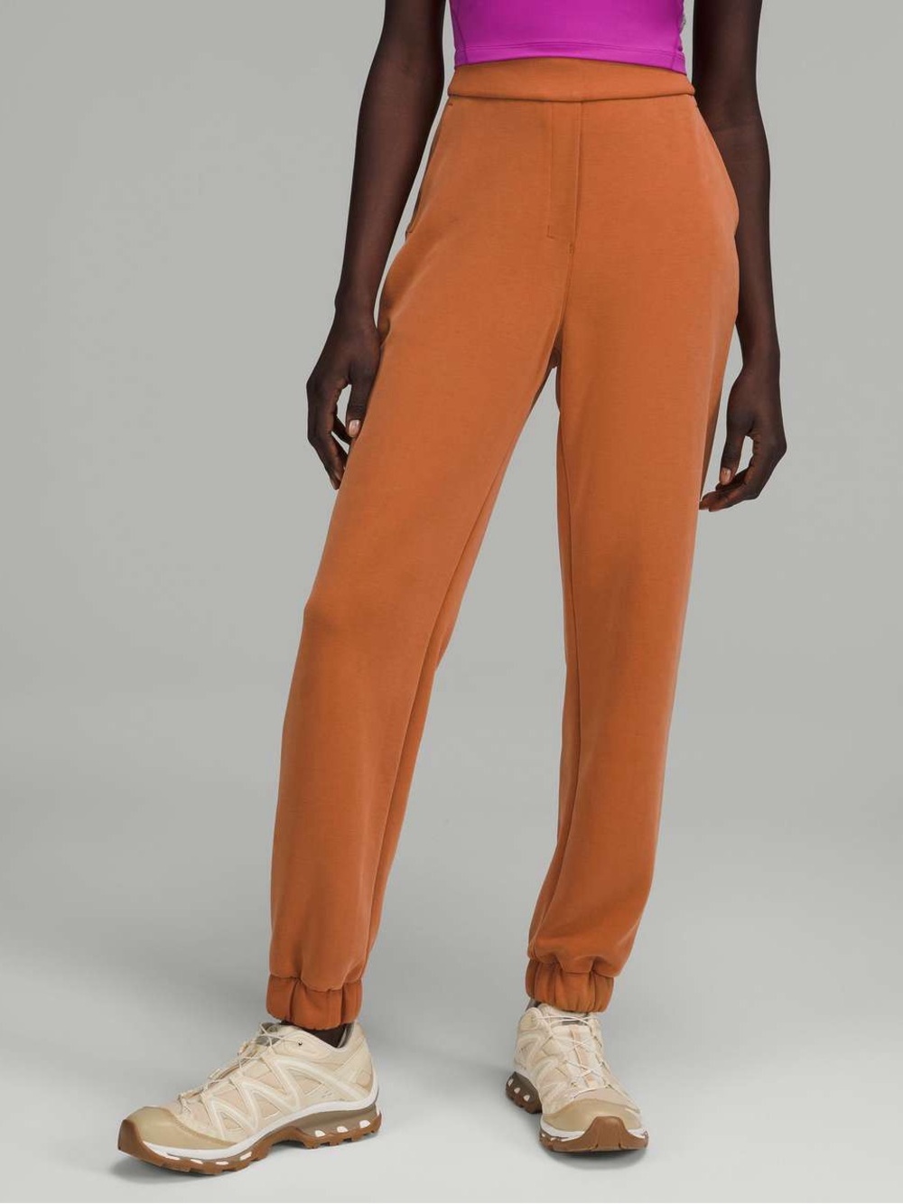 Lululemon Joggers Pants Womens 10 Brown Softstreme Relaxed High Rise Gym